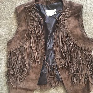 Scully brown suede vest